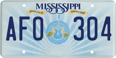 MS license plate AFO304
