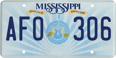 MS license plate AFO306