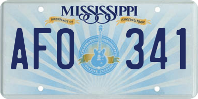 MS license plate AFO341