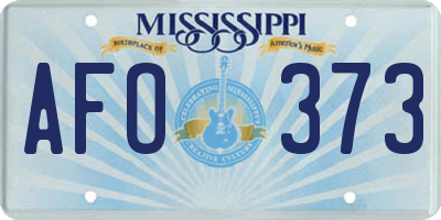 MS license plate AFO373