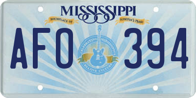 MS license plate AFO394