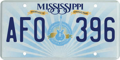 MS license plate AFO396
