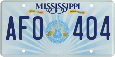 MS license plate AFO404