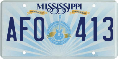 MS license plate AFO413