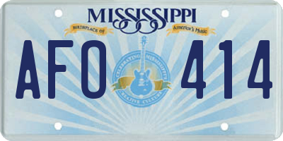 MS license plate AFO414
