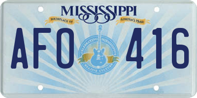 MS license plate AFO416