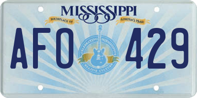 MS license plate AFO429