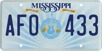 MS license plate AFO433