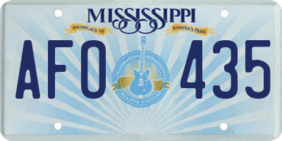 MS license plate AFO435