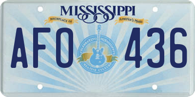MS license plate AFO436