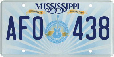 MS license plate AFO438