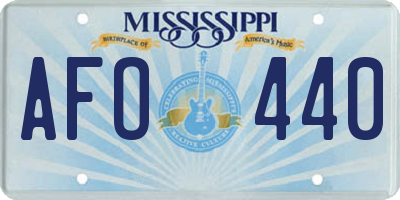 MS license plate AFO440
