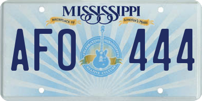 MS license plate AFO444