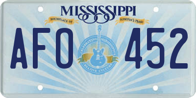 MS license plate AFO452