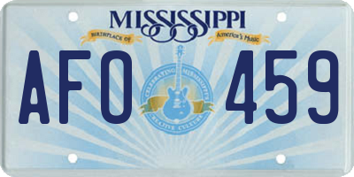 MS license plate AFO459