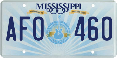 MS license plate AFO460