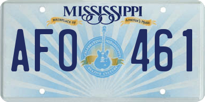 MS license plate AFO461