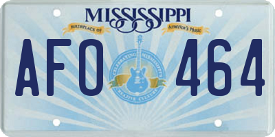 MS license plate AFO464