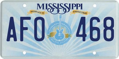 MS license plate AFO468