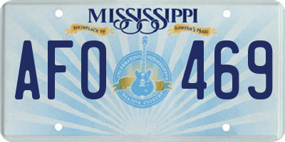 MS license plate AFO469