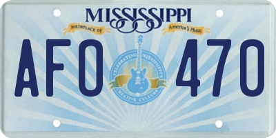 MS license plate AFO470