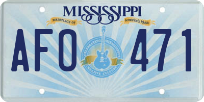 MS license plate AFO471