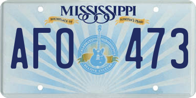 MS license plate AFO473