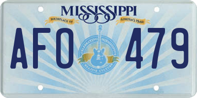 MS license plate AFO479