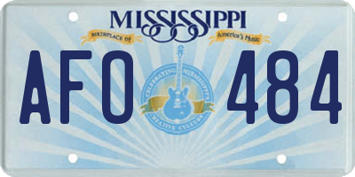 MS license plate AFO484
