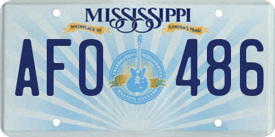 MS license plate AFO486