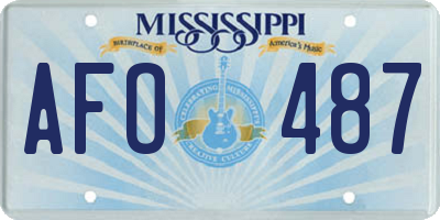 MS license plate AFO487