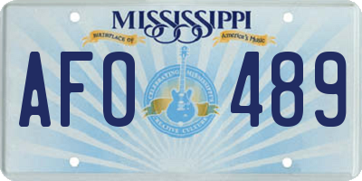 MS license plate AFO489