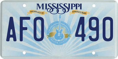 MS license plate AFO490