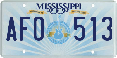 MS license plate AFO513
