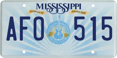 MS license plate AFO515