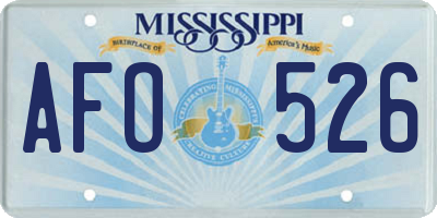 MS license plate AFO526