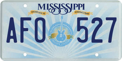 MS license plate AFO527
