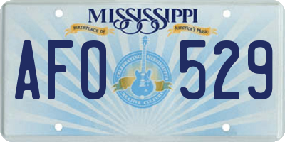 MS license plate AFO529