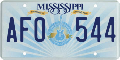 MS license plate AFO544
