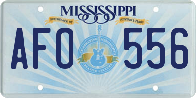 MS license plate AFO556