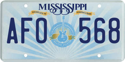 MS license plate AFO568