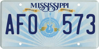 MS license plate AFO573