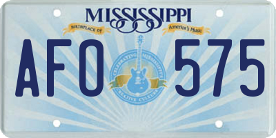 MS license plate AFO575