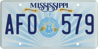 MS license plate AFO579