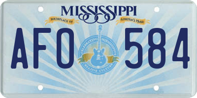 MS license plate AFO584