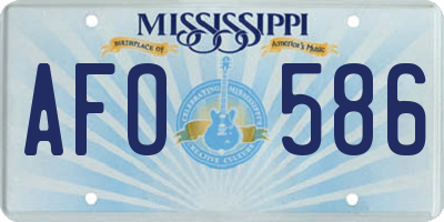 MS license plate AFO586