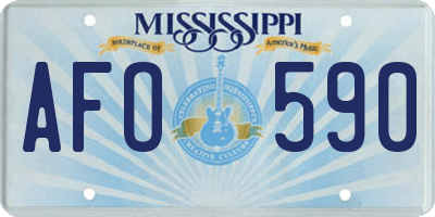MS license plate AFO590