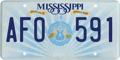 MS license plate AFO591