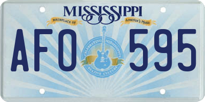 MS license plate AFO595
