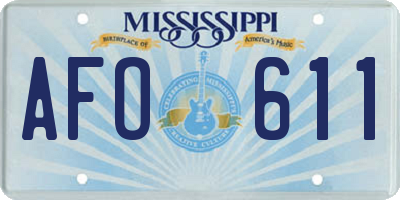 MS license plate AFO611